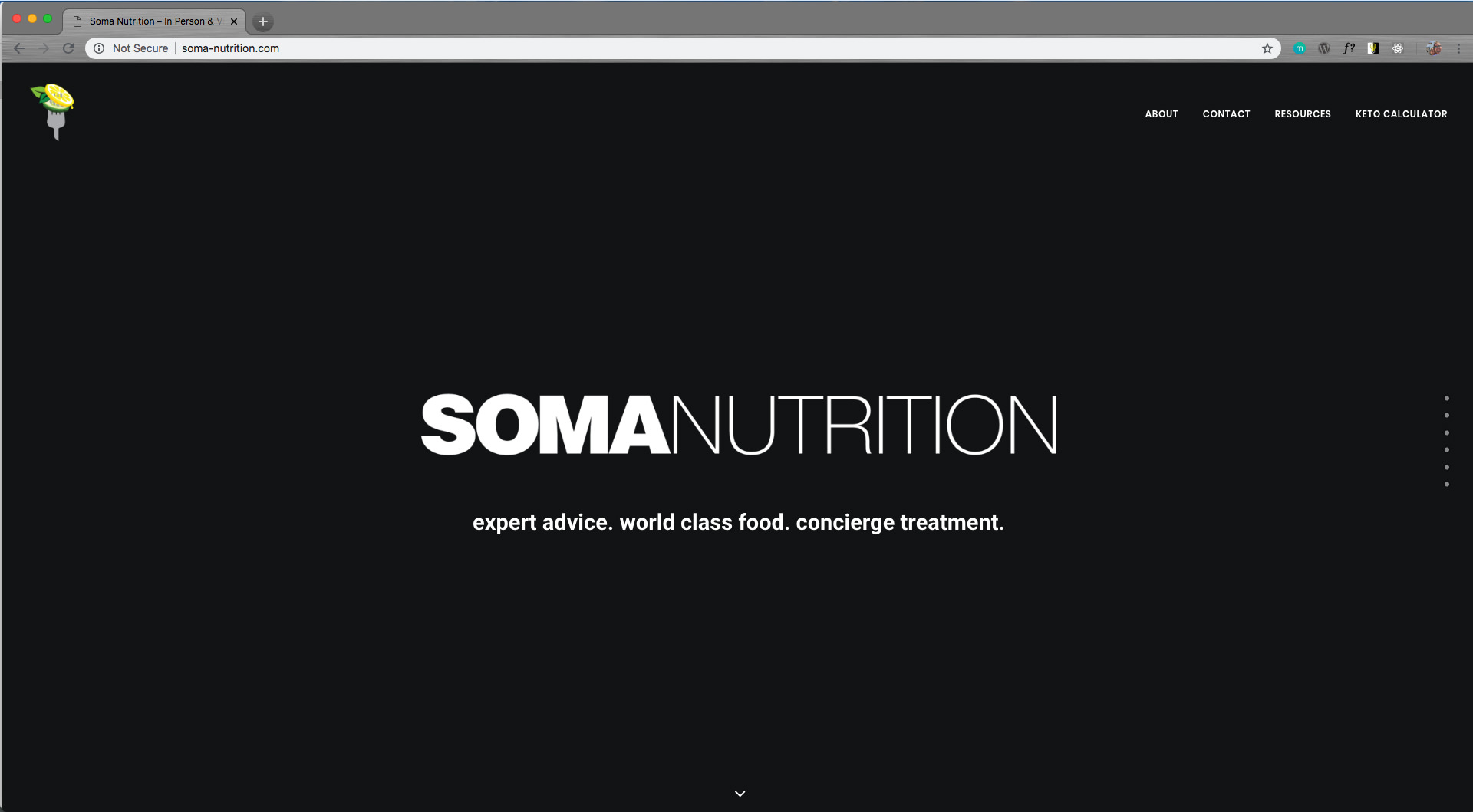 Soma Nutrition health and nutrition website